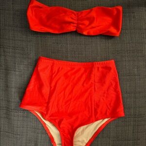 Red High Rise Bikini